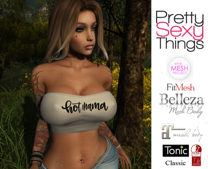 Second Life Marketplace - ★ PST Tube Top - Hot Mama - white (Maitreya
